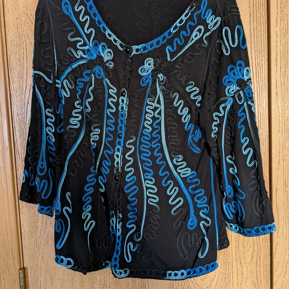 Vintage No Tag jersey material 3/4 sleeve Jacket